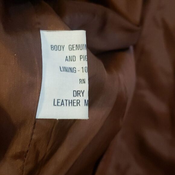 𝅺Vintage Avanti Genuine Pig Suede Pig Nappa Brown Jacket Size Large Brown Lined - Picture 7 of 9